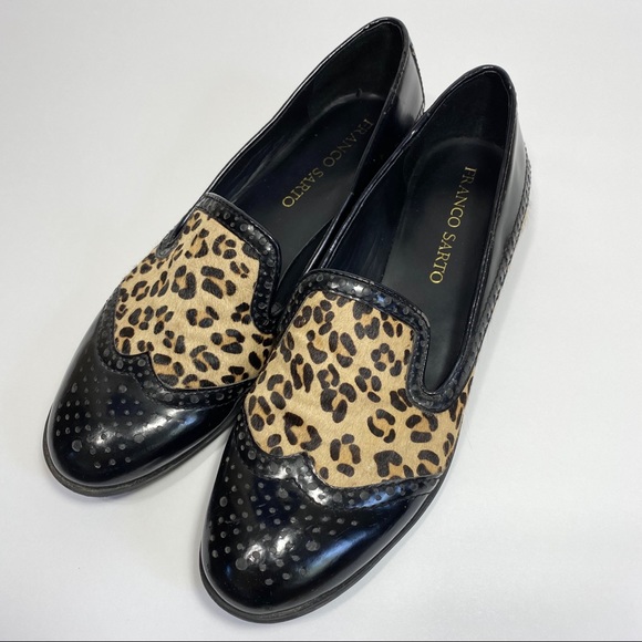 franco sarto cheetah loafers